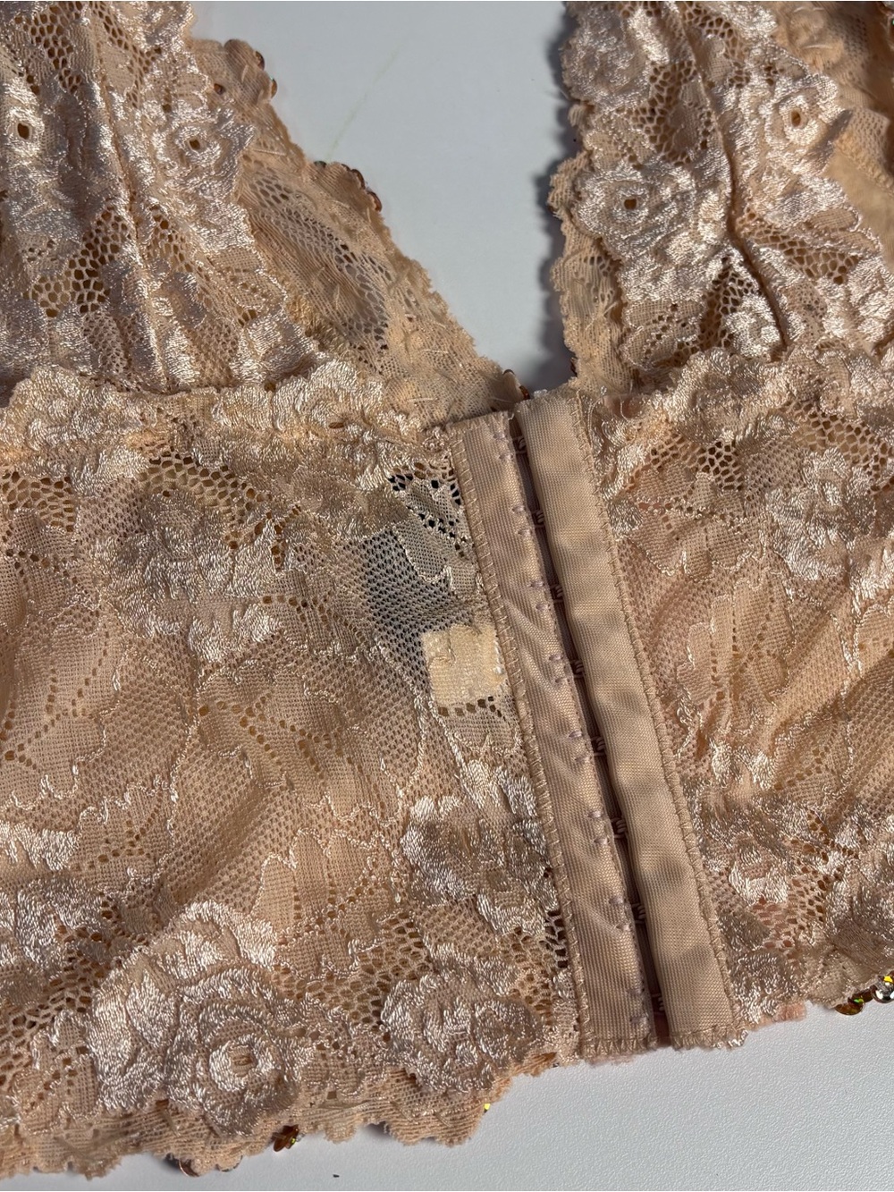 Y2K bebe Blush Lace Bralette with Sequin Detail - Picture 9 of 12